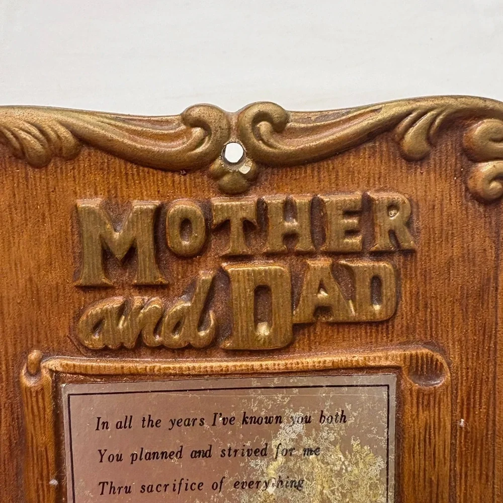 Vintage Ceramic Mother and Dad Plaque, Great Smoky Mountains